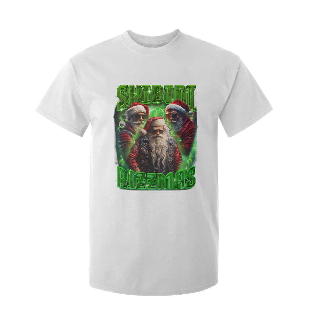 Funny Xmas T Shirt For Kid Skibidi Rizzmas Cool Santa Rizz TS09 White Print Your Wear
