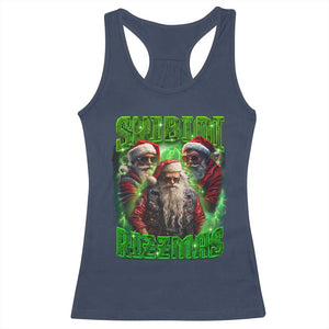 Funny Xmas Racerback Tank Top Skibidi Rizzmas Cool Santa Rizz TS09 Navy Print Your Wear