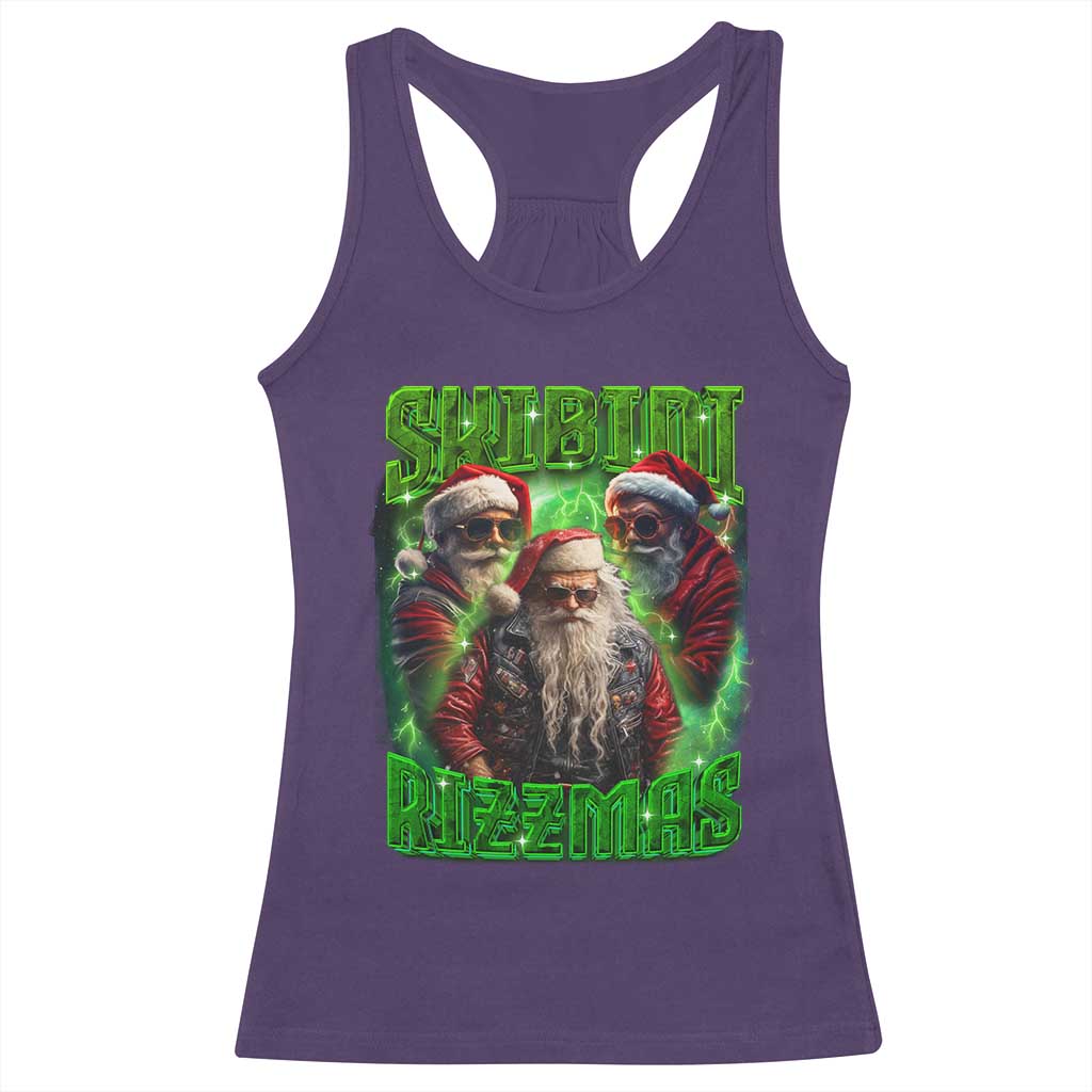 Funny Xmas Racerback Tank Top Skibidi Rizzmas Cool Santa Rizz TS09 Purple Print Your Wear