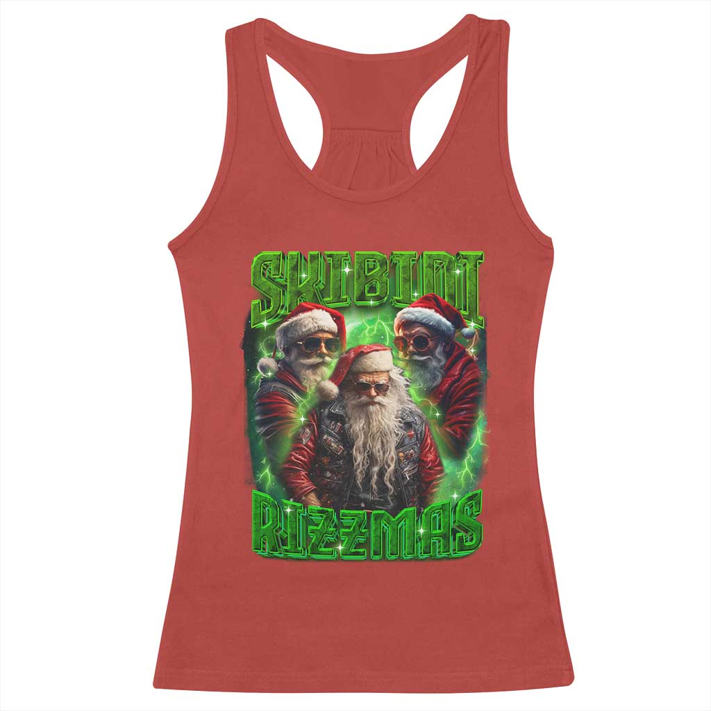 Funny Xmas Racerback Tank Top Skibidi Rizzmas Cool Santa Rizz TS09 Red Print Your Wear