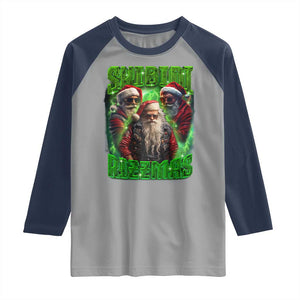 Funny Xmas Raglan Shirt Skibidi Rizzmas Cool Santa Rizz TS09 Sport Gray Navy Print Your Wear
