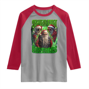 Funny Xmas Raglan Shirt Skibidi Rizzmas Cool Santa Rizz TS09 Sport Gray Red Print Your Wear