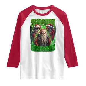Funny Xmas Raglan Shirt Skibidi Rizzmas Cool Santa Rizz TS09 White Red Print Your Wear