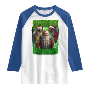 Funny Xmas Raglan Shirt Skibidi Rizzmas Cool Santa Rizz TS09 White Royal Print Your Wear
