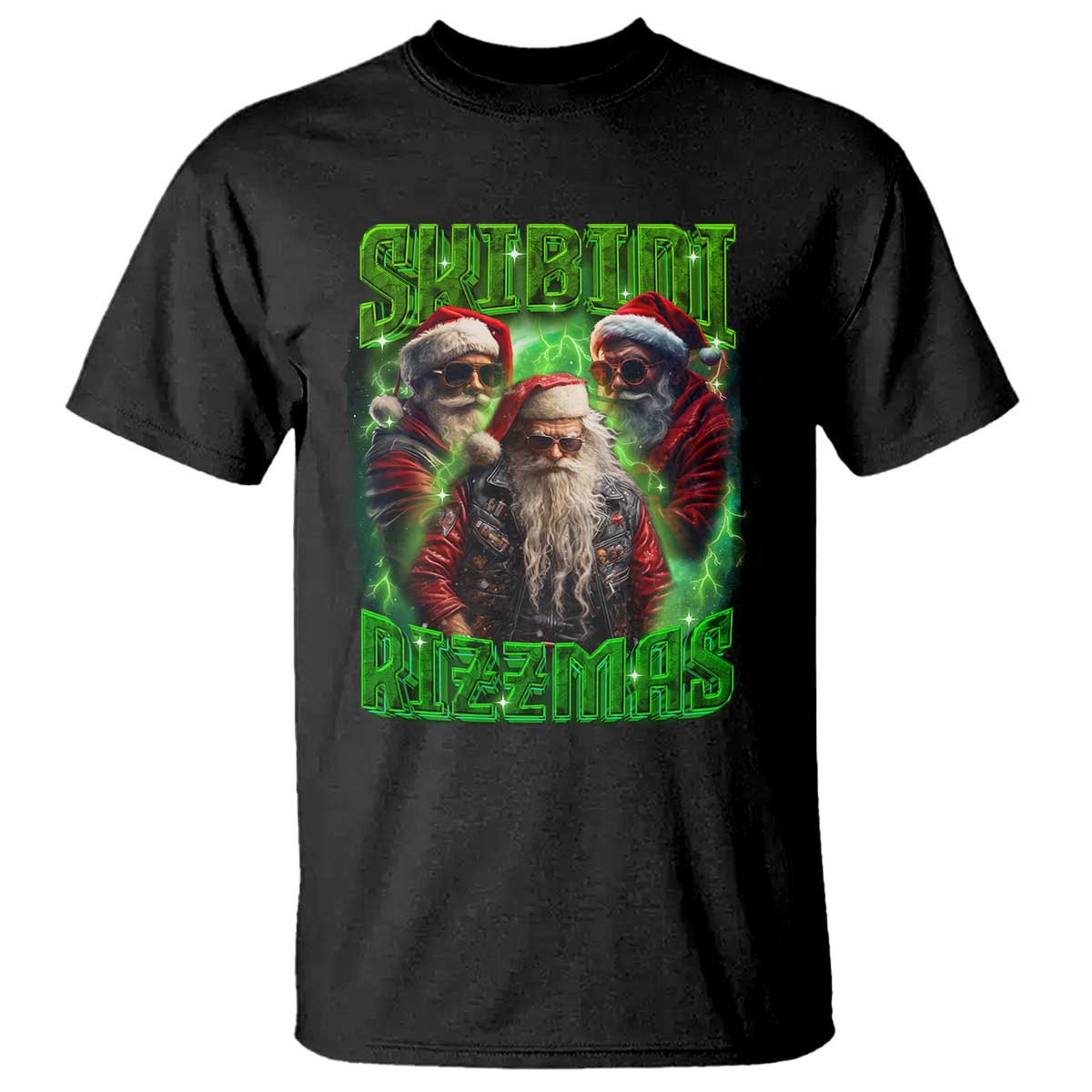 Funny Xmas T Shirt Skibidi Rizzmas Cool Santa Rizz TS09 Black Print Your Wear