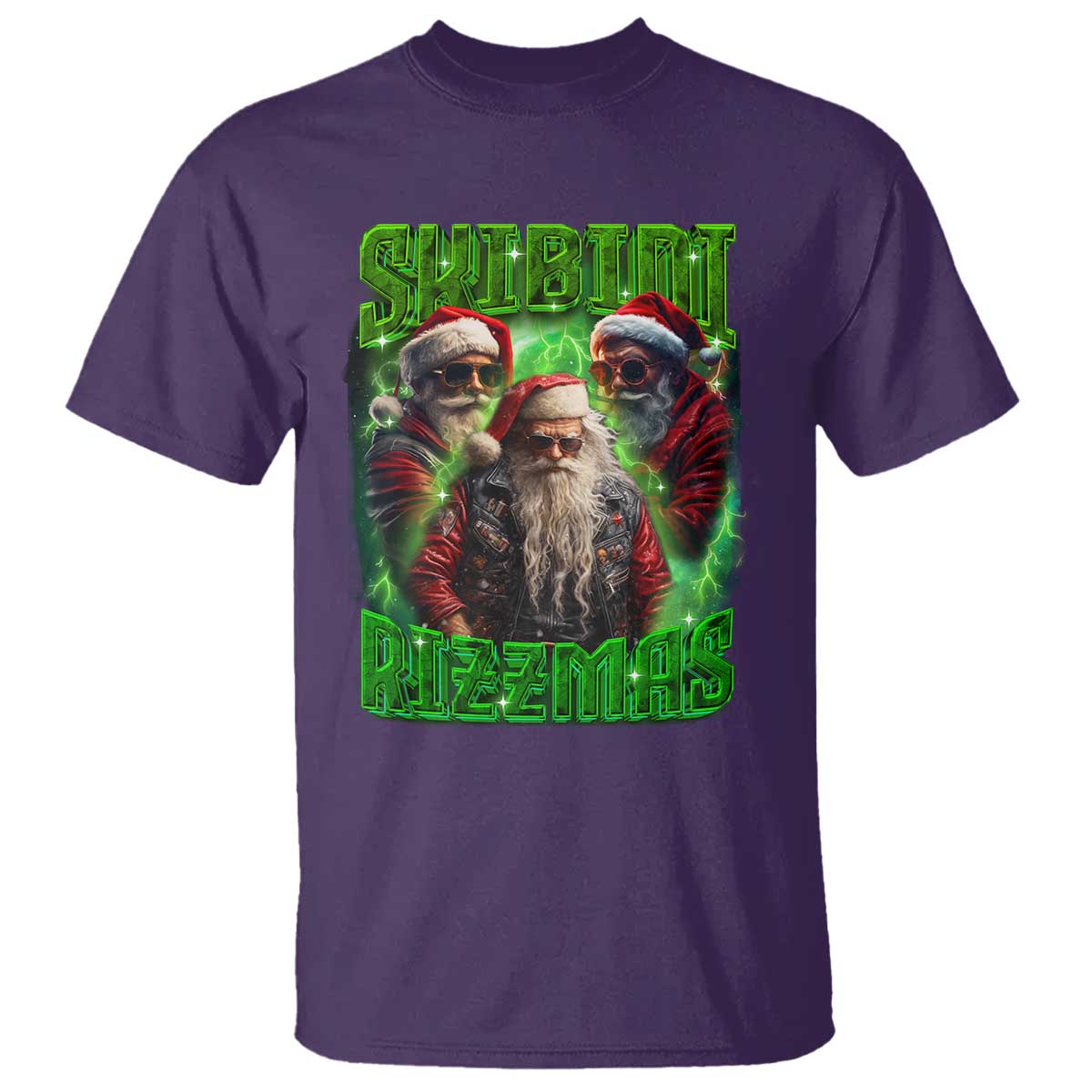 Funny Xmas T Shirt Skibidi Rizzmas Cool Santa Rizz TS09 Purple Print Your Wear