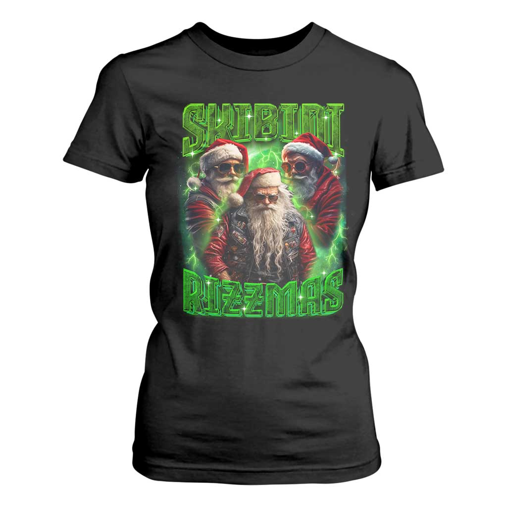 Funny Xmas T Shirt For Women Skibidi Rizzmas Cool Santa Rizz TS09 Black Print Your Wear
