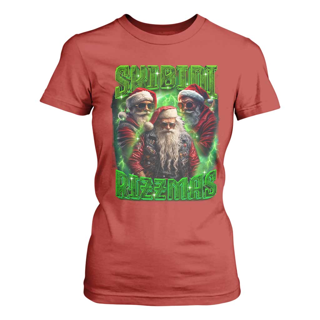 Funny Xmas T Shirt For Women Skibidi Rizzmas Cool Santa Rizz TS09 Red Print Your Wear