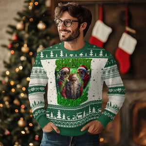 Funny Xmas Ugly Christmas Sweater Skibidi Rizzmas Cool Santa Rizz TS09 Green Print Your Wear