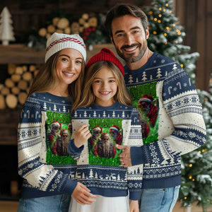 Funny Xmas Ugly Christmas Sweater Skibidi Rizzmas Cool Santa Rizz TS09 Navy Print Your Wear