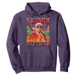 Funny Xmas Trump Hoodie Skibidi Rizzmas Cool Trump Rizz TS09 Purple Print Your Wear