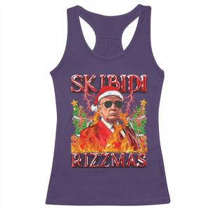 Funny Xmas Trump Racerback Tank Top Skibidi Rizzmas Cool Trump Rizz TS09 Purple Print Your Wear