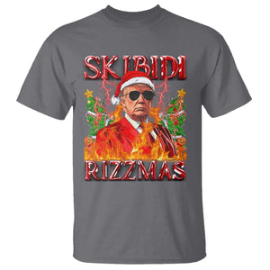 Funny Xmas Trump T Shirt Skibidi Rizzmas Cool Trump Rizz TS09 Charcoal Print Your Wear