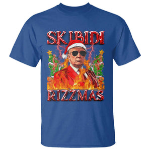 Funny Xmas Trump T Shirt Skibidi Rizzmas Cool Trump Rizz TS09 Royal Blue Print Your Wear