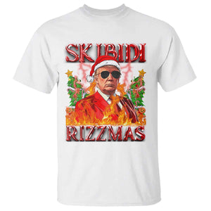 Funny Xmas Trump T Shirt Skibidi Rizzmas Cool Trump Rizz TS09 White Print Your Wear