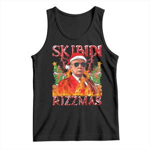 Funny Xmas Trump Tank Top Skibidi Rizzmas Cool Trump Rizz TS09 Black Print Your Wear