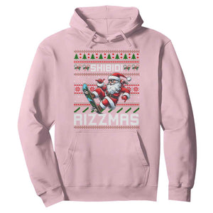 Funny Xmas Hoodie Skibidi Rizzmas Cool Santa Skateboard Rizz TS09 Light Pink Print Your Wear