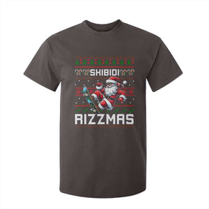 Funny Xmas T Shirt For Kid Skibidi Rizzmas Cool Santa Skateboard Rizz TS09 Dark Chocolate Print Your Wear