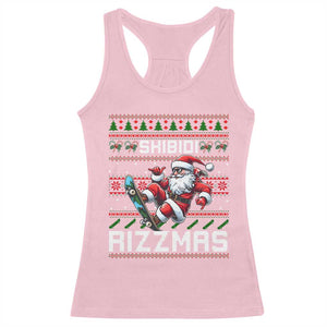 Funny Xmas Racerback Tank Top Skibidi Rizzmas Cool Santa Skateboard Rizz TS09 Light Pink Print Your Wear