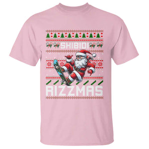 Funny Xmas T Shirt Skibidi Rizzmas Cool Santa Skateboard Rizz TS09 Light Pink Print Your Wear