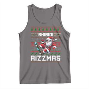 Funny Xmas Tank Top Skibidi Rizzmas Cool Santa Skateboard Rizz TS09 Deep Heather Print Your Wear