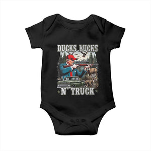 Trump Hunting Baby Onesie Ducks Bucks N' Truck Hunter Country Life TS09 Black Print Your Wear