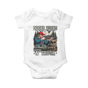 Trump Hunting Baby Onesie Ducks Bucks N' Truck Hunter Country Life TS09 White Print Your Wear