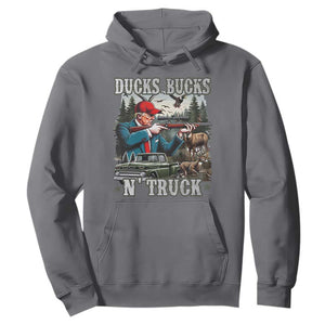Trump Hunting Hoodie Ducks Bucks N' Truck Hunter Country Life TS09 Charcoal Print Your Wear