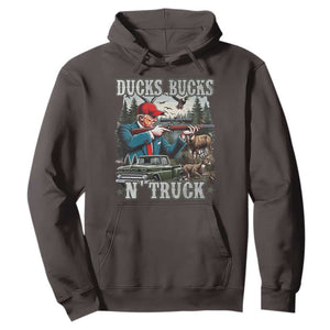 Trump Hunting Hoodie Ducks Bucks N' Truck Hunter Country Life TS09 Dark Chocolate Print Your Wear