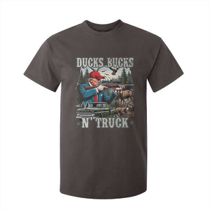 Trump Hunting T Shirt For Kid Ducks Bucks N' Truck Hunter Country Life TS09 Dark Chocolate Print Your Wear