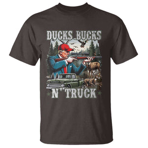 Trump Hunting T Shirt Ducks Bucks N' Truck Hunter Country Life TS09 Dark Chocolate Print Your Wear