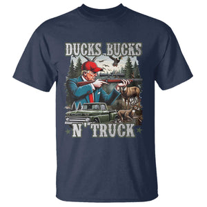 Trump Hunting T Shirt Ducks Bucks N' Truck Hunter Country Life TS09 Navy Print Your Wear