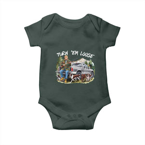 Trump Hunting Baby Onesie Turn 'Em Loose Hunting Dog Partner TS09 Print Your Wear
