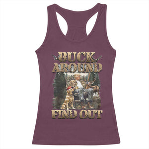 Trump Hunting Racerback Tank Top Buck Around And Find Out TS09 Maroon Print Your Wear