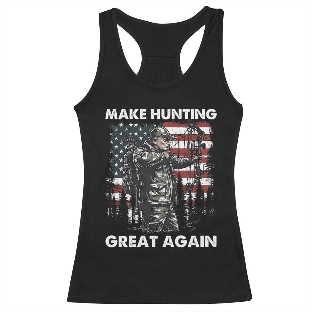 Trump Hunting Racerback Tank Top Make Hunting Great Again TS09 Black Print Your Wear