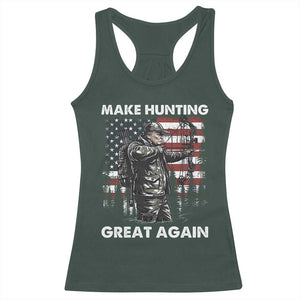 Trump Hunting Racerback Tank Top Make Hunting Great Again TS09 Dark Forest Green Print Your Wear