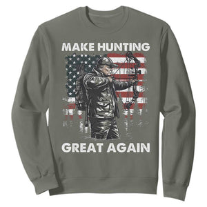 Trump Hunting Sweatshirt Make Hunting Great Again TS09 Military Green Print Your Wear