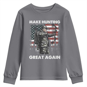 Trump Hunting Youth Sweatshirt Make Hunting Great Again TS09 Charcoal Print Your Wear