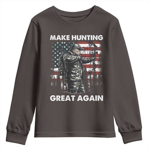 Trump Hunting Youth Sweatshirt Make Hunting Great Again TS09 Dark Chocolate Print Your Wear