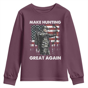 Trump Hunting Youth Sweatshirt Make Hunting Great Again TS09 Maroon Print Your Wear