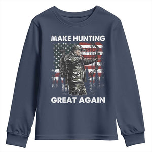 Trump Hunting Youth Sweatshirt Make Hunting Great Again TS09 Navy Print Your Wear