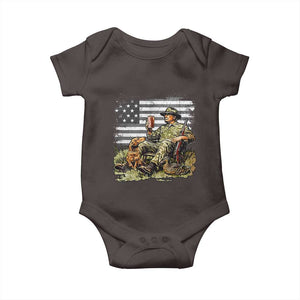 Trump Hunting Baby Onesie American Flag Beer Drinking Chillin TS09 Dark Chocolate Print Your Wear