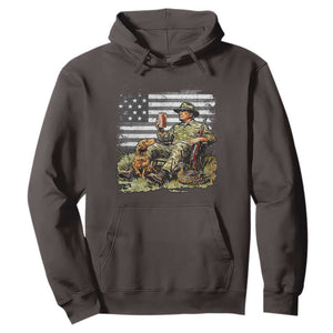 Trump Hunting Hoodie American Flag Beer Drinking Chillin TS09 Dark Chocolate Print Your Wear