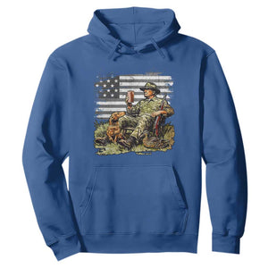 Trump Hunting Hoodie American Flag Beer Drinking Chillin TS09 Royal Blue Print Your Wear