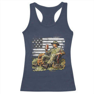 Trump Hunting Racerback Tank Top American Flag Beer Drinking Chillin TS09 Navy Print Your Wear