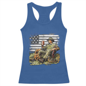 Trump Hunting Racerback Tank Top American Flag Beer Drinking Chillin TS09 Royal Blue Print Your Wear