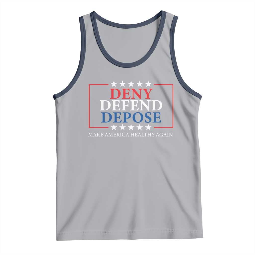 Deny Defend Depose Tank Top Make America Healthy Again TS09 Athletic Heather Navy Print Your Wear