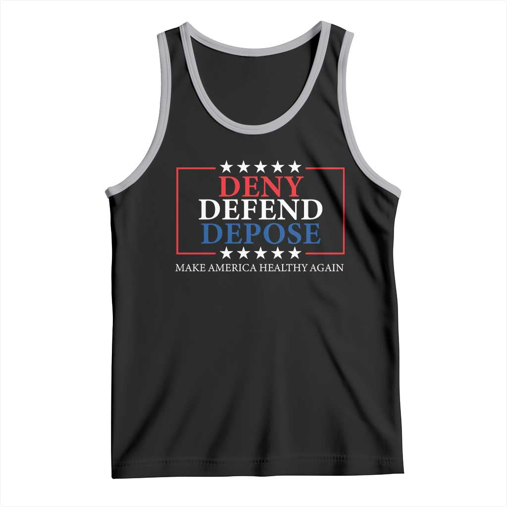 Deny Defend Depose Tank Top Make America Healthy Again TS09 Black Athletic Heather Print Your Wear