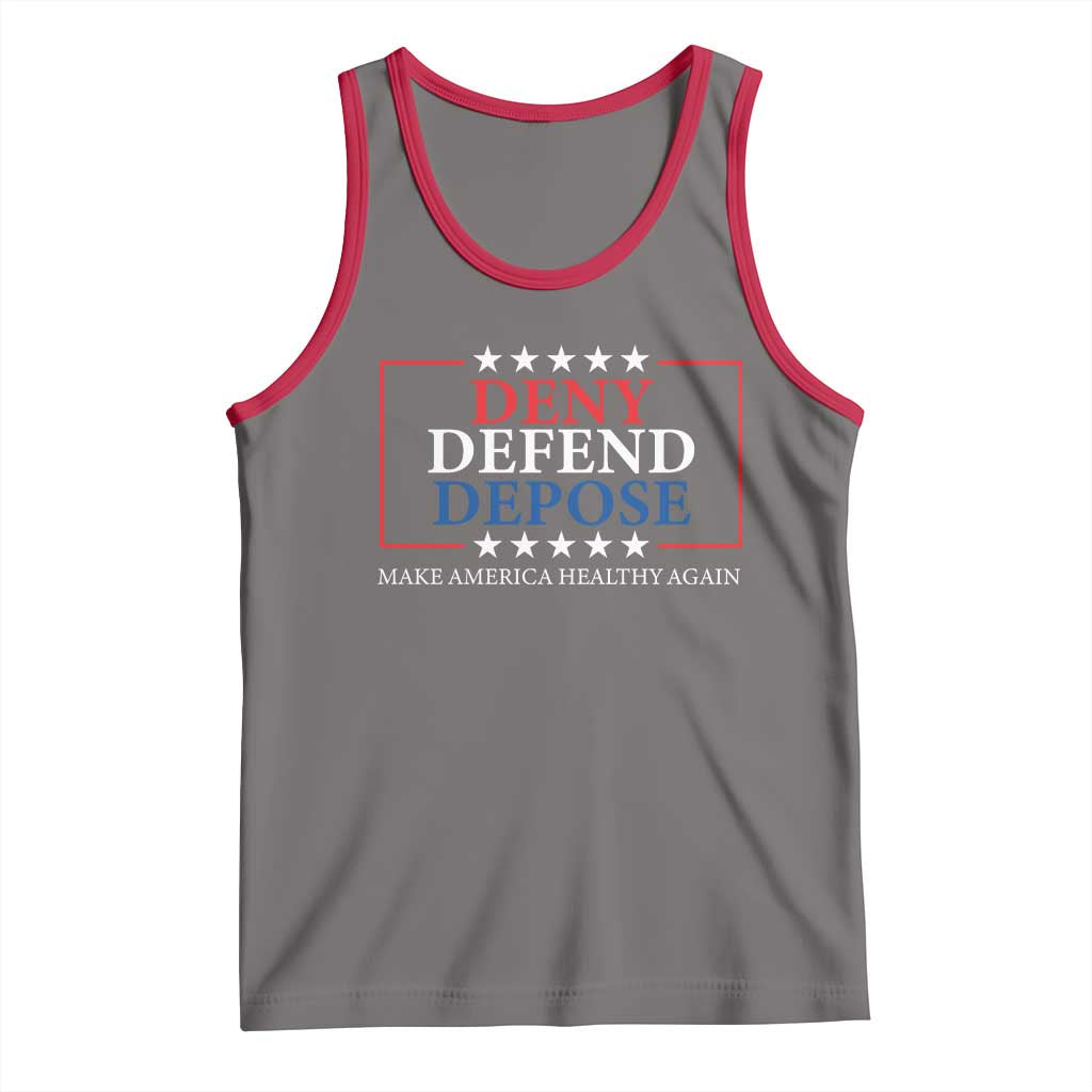 Deny Defend Depose Tank Top Make America Healthy Again TS09 Deep Heather Red Print Your Wear