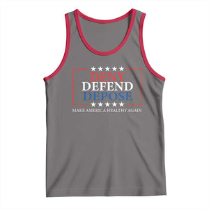 Deny Defend Depose Tank Top Make America Healthy Again TS09 Deep Heather Red Print Your Wear